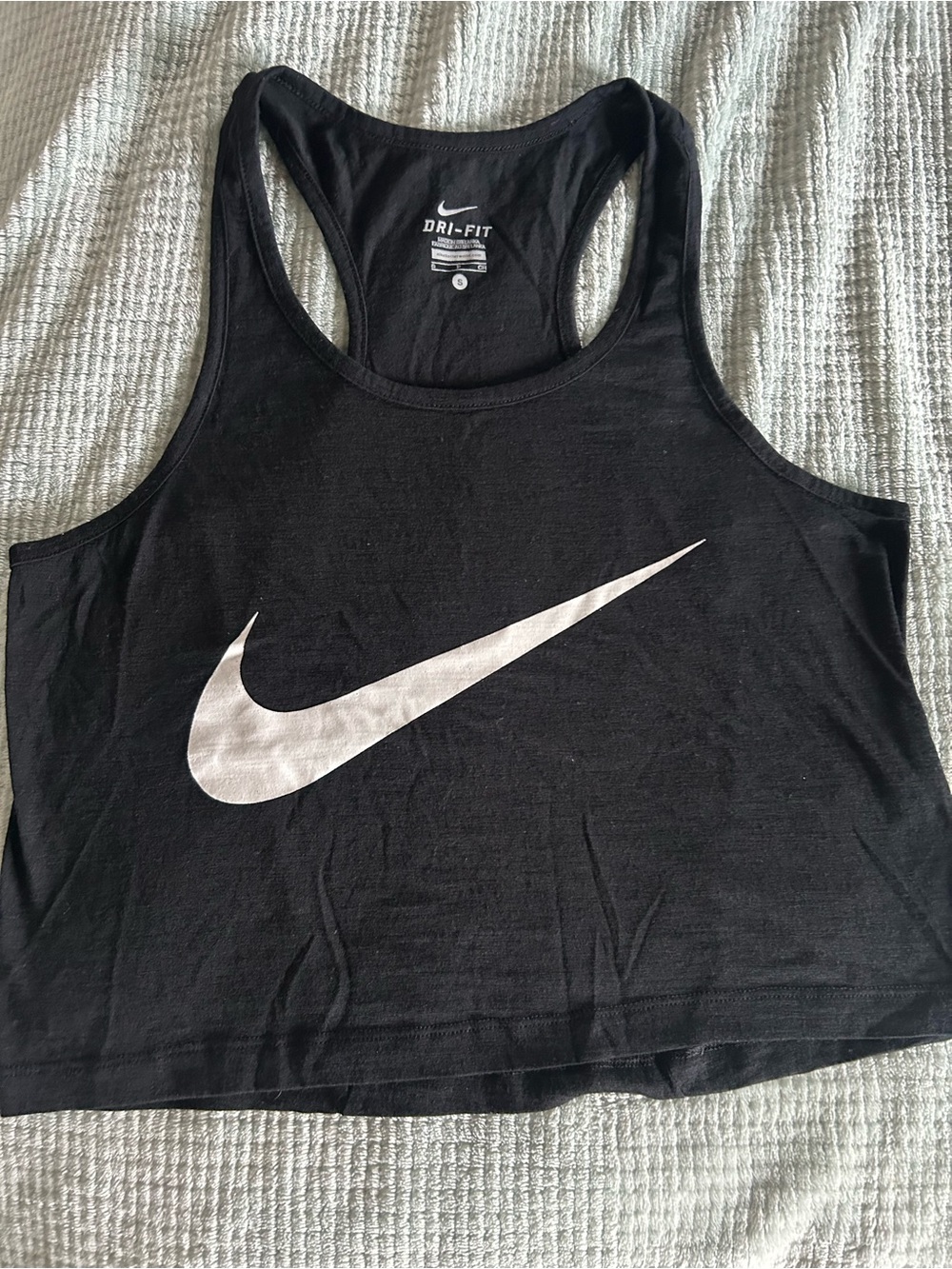 Nike Black Racerback Tank with White Swoosh